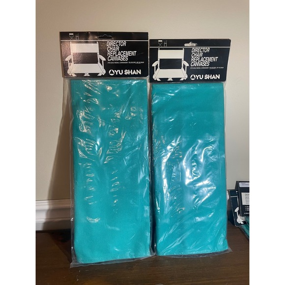 Yu Shan Other - 2PK Director Chair Replacement Canvases Teal Cotton New